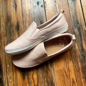 Sperry Crest Shimmer Pink Slip Ons size 11